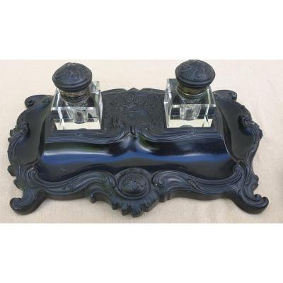 Desk Kit Inkwell Gutta Percha Napoléon III