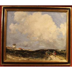 Huile Sur Toile  " The Market Cart " Par Joseph Vickers De Ville 