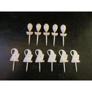 Set Of Bone Dolphin Lotto Cards. 18th Century