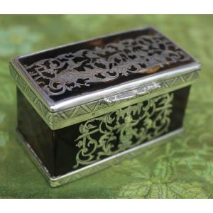Snuffbox In Tortoiseshell And Silver XVIII S