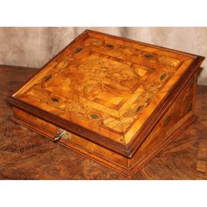 Late 17th Century Writing Case In Fruitwood Marquetry. Alsace Or Rhine Valley.
