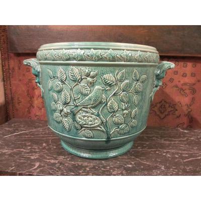 In Faience Cache Pot