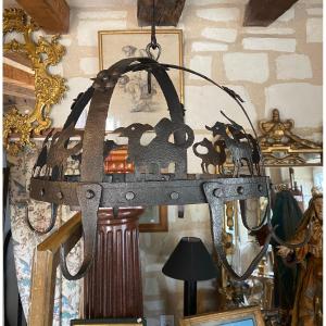 Large Wrought Iron Office Crown, 18th Century
