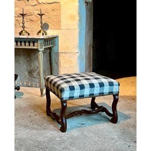 Large Square Stool With Sheep Bone Base. 17th Century.