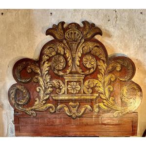 Headboard, Painted Panel, 18th Century 