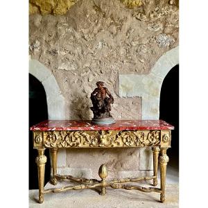 Gilded Wood Console Table. Late 18th Century. 