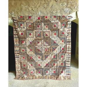 American Quilt, Log Cabin, Circa 1860