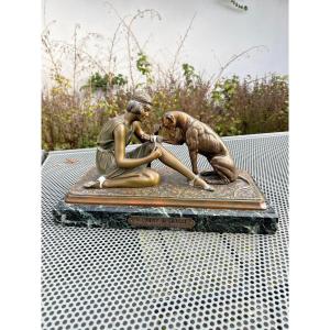 Bronze By Dh Chiparus Hunting Accident