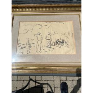 Ink Drawing By Jules Emile Zingg