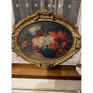 Watercolor Of Blanche Odin Oval Flowers