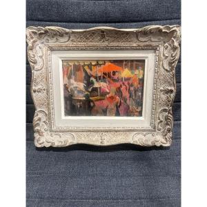 Painting On Cardboard Signed Louis Wagner