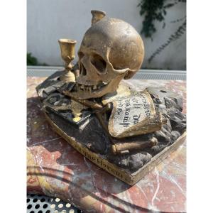 Wooden Memento Mori From South Germany Or Alsace, 17th Century
