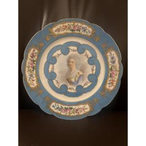Sevres Porcelain Plate Depicting Marie Antoinette