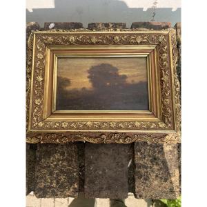 Oil On Panel Signed Harpignies Henri Joseph