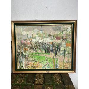 Oil Painting On Canvas By Claude Grosperrin 