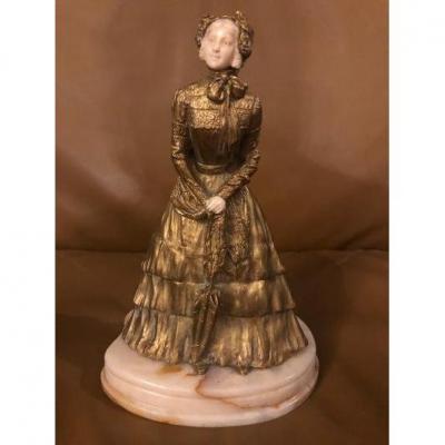 Gilt Bronze And Ivory By R. Marquet
