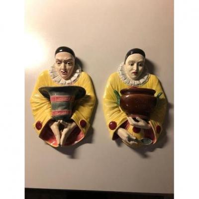 Sarreguemines Majolica Pierrots