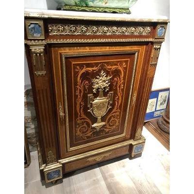 Support Cabinet A Door Napoleon III Bronze And Lappis Lazuli