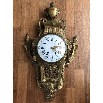 Cartel Gilt Bronze Dial Signed Lemerle- Charpentier Rue Charlot A Paris