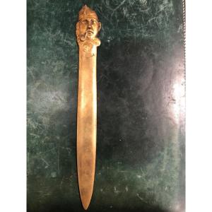 Bronze Letter Opener Signed J. Dunach