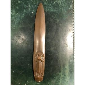 Art Deco Bronze Letter Opener Signed P. Benard
