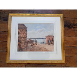 Watercolor “dinard” By Paul Lecomte