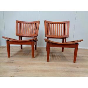 Pair Of Teak Armchairs