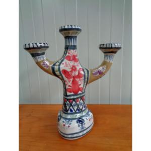Kéraluc Earthenware Candlestick By A. l'Helguen