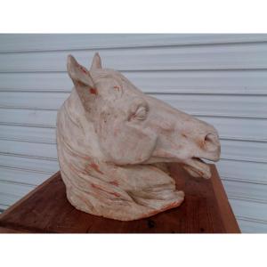 20th Century Terracotta Horse Head