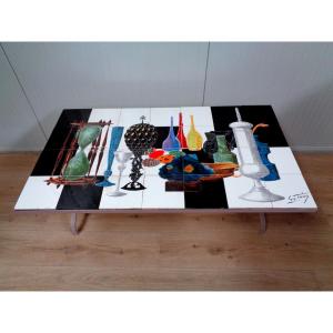 Guy Trévoux - Ceramic Coffee Table With A Curiosity Cabinet Feel