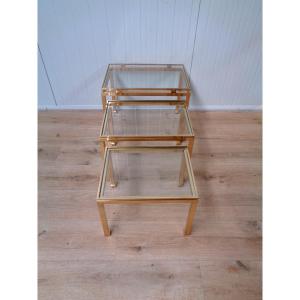 Jansen Nesting Tables In Bronze By Guy Lefevre