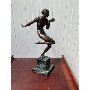 Art Deco Bronze Dancer Signed By Gauthier