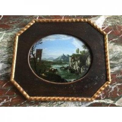 Fixé sous verre 19ème