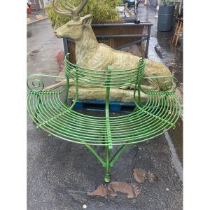 Wrought Iron Tree Bench Re-edition Of Arras Models