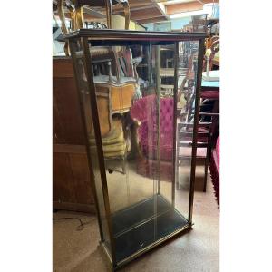 Pair Of Brass Display Cabinets 