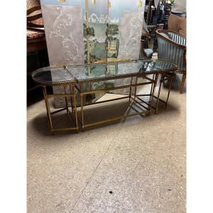 Tripartite Table In Gilt Bronze 