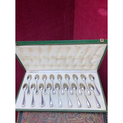 Eighteen Mocha Spoons In Sterling Silver