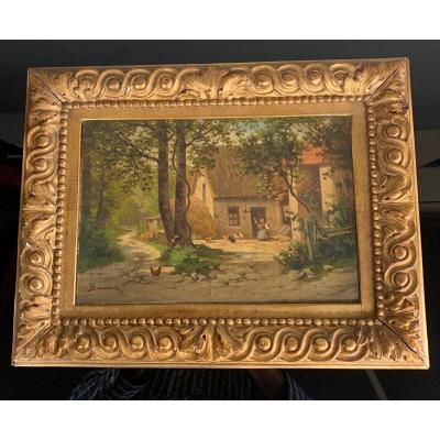 Oil On Canvas By Joseph Baccard (1843-1902)