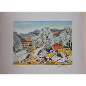 Lithograph And Book By Yves  Brayer