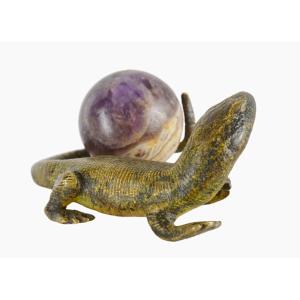 Vienna Bronze With Lizard And Agate