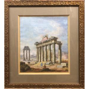 European School Of The XIX "the Ruins Of The Roman Forum" Italy