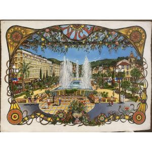 Philippe Roessler (20th Century) "poster Design For Galerie Nice" Gouache, Signed And Dated 1978, Lower Right