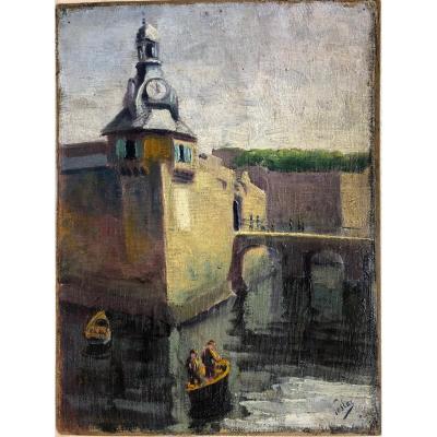 Olek Teslar (1900-1952): "closed Town, Concarneau"