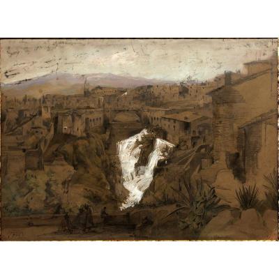 Karl Ludwig Lincke (1822-1886) "view Of Tivoli, Lazio, Italy"