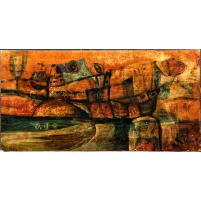 Eugène Fidler (1910-1990): "the Port"; School Of Paris, Ceramist