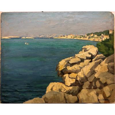 Moreau Louis 1883-1958 School Of Crozant; "the Anse Du Prophète In Marseille"