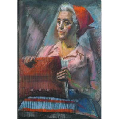 Francis Criss (1901-1973) United States "portrait Of A Woman" Pastel