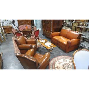 Pair Of Club Armchairs And Sofa
