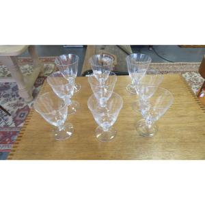 9 White Wine Glasses In Daum