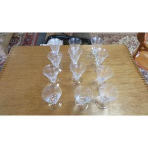 12 Daum Crital Liquor Glasses